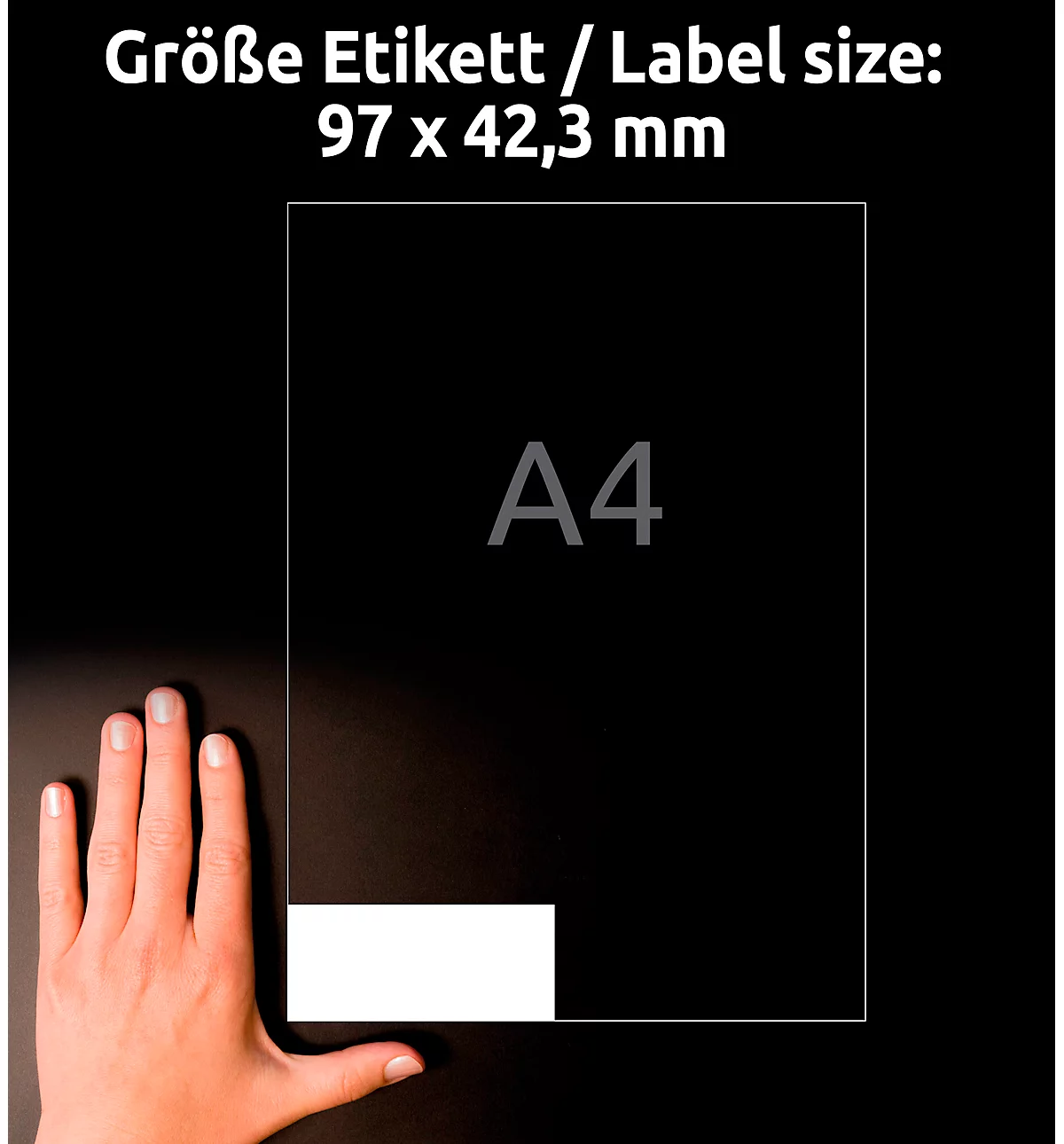 AVERY Zweckform 3659-200 Universal-Etiketten, ultragrip, 97 x 423 mm, DP INTERNETMARKE geeignet