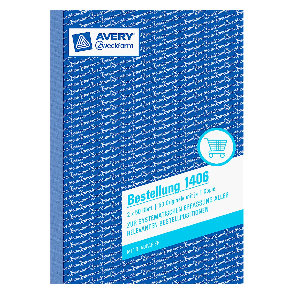 AVERY® Zweckform Bestellung Nr. 1406, weiß/weiß, 2. Blatt blanko, 1 Blatt Blaupapier