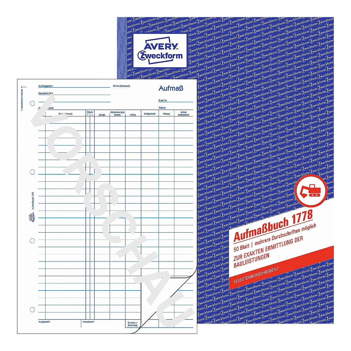 AVERY® Zweckform boek met opmetingsstaat nr. 1778
