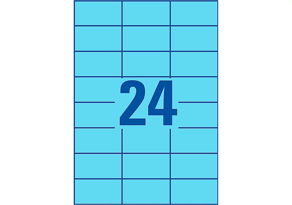 Avery Zweckform Etiketten 3449, 70 x 37 mm, 2400 Stück, blau