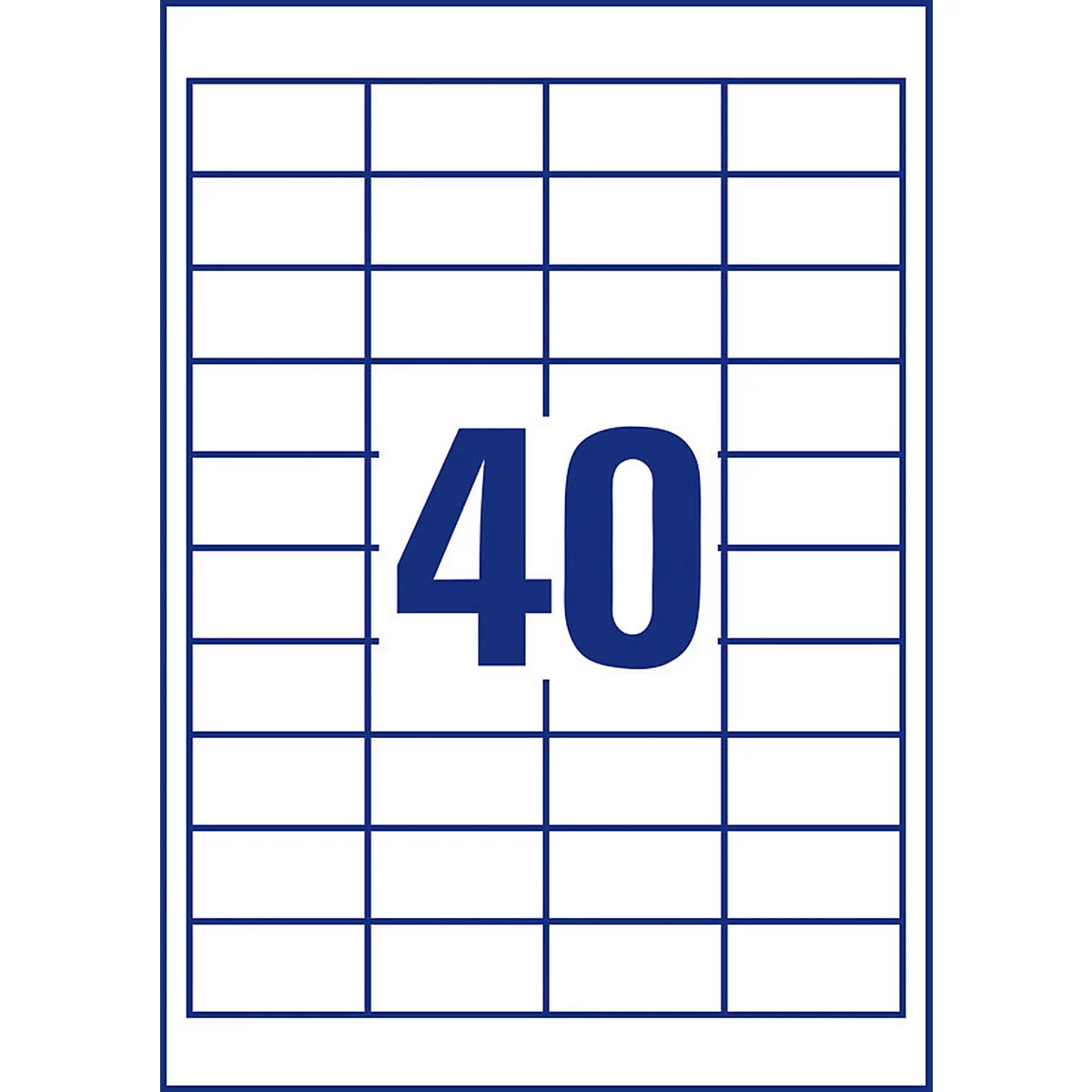 Avery® Zweckform-etiketten 3657-200, A4, universeel, permanente kleefstof, ultragrip, printergeschikt, FSC®-papier, rechthoekig, wit, 8800 stuks op 220 vel