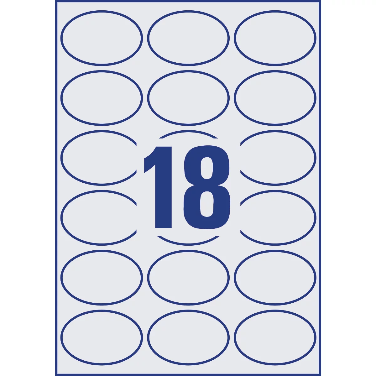 Avery® Zweckform Etiketten 5087, formaat A4, verwijderbaar, printer-veilig, 63,5 x 42,3 mm, 10 vel met 180 stuks, FSC® papier, ovaal, wit