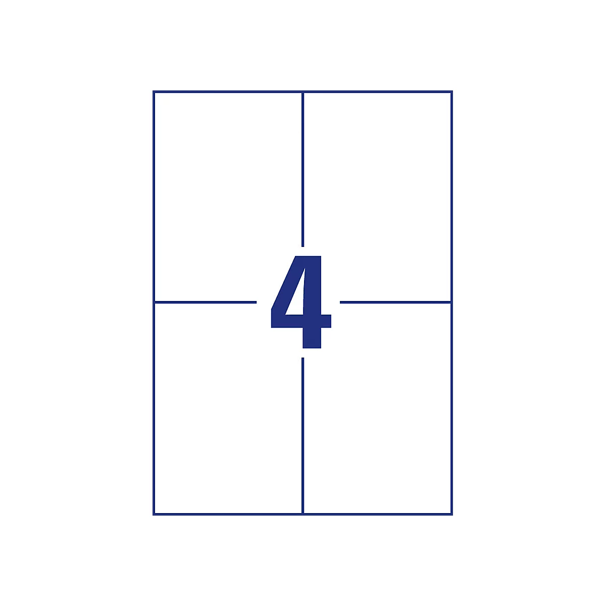 Avery Zweckform Etiketten 6601, universal, ultragrip, geeignet für Inkjet- & Laserdrucker, 105 x 148 mm, 260 Stück/65 A4-Bogen, FSC®-Papier, weiß