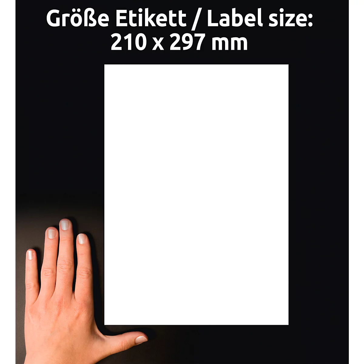 Avery® Zweckform Etiketten J4775, wetterfest, permanenthaftend, druckergeeignet, rechteckig, Polyester, matt weiß, 10 Stück auf 10 Blatt
