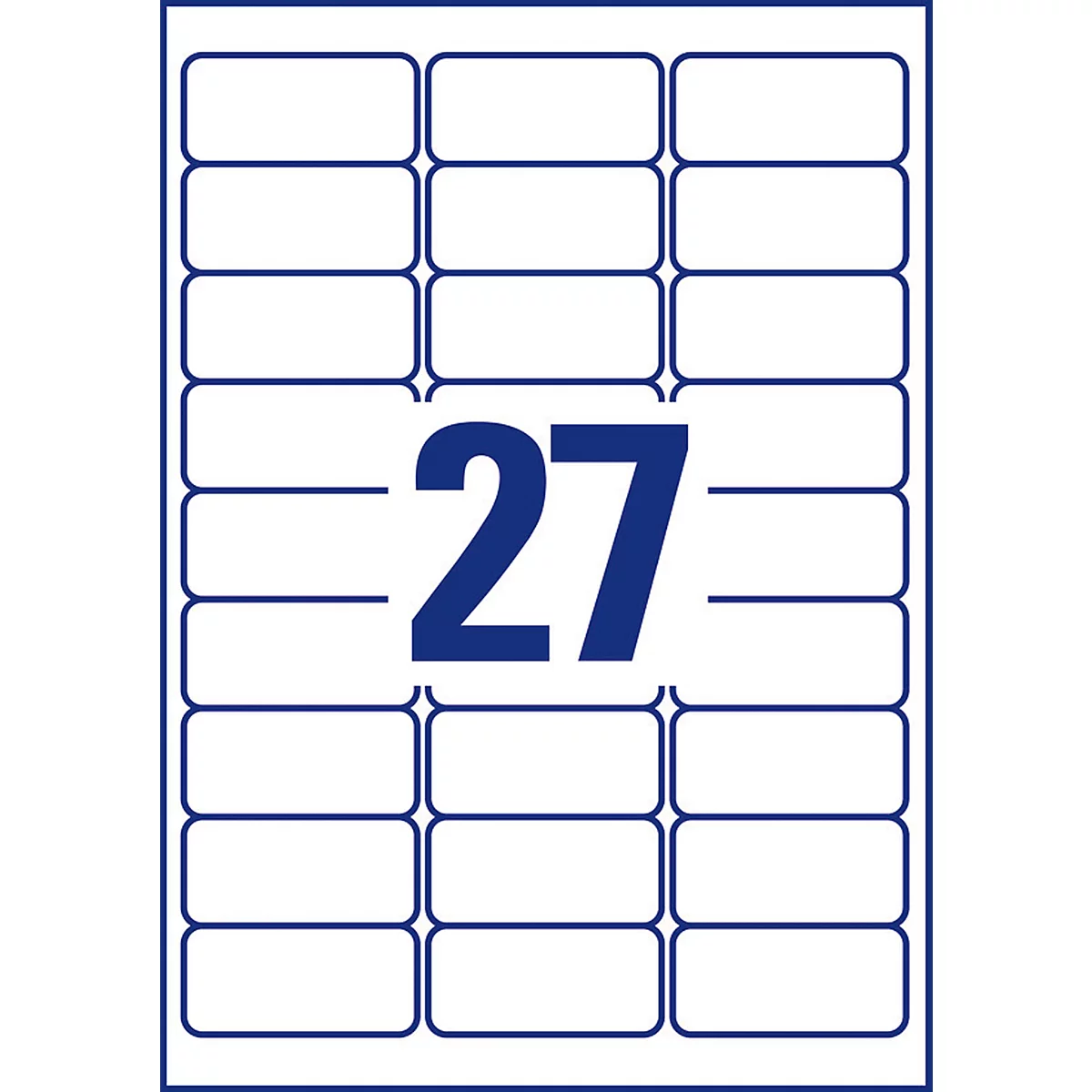 Avery Zweckform etiketten L6114-20, fraudebestendig, extreem robuust, 63,5 x 29,6 mm, 540 stuks/20 A4-vellen, folie, wit