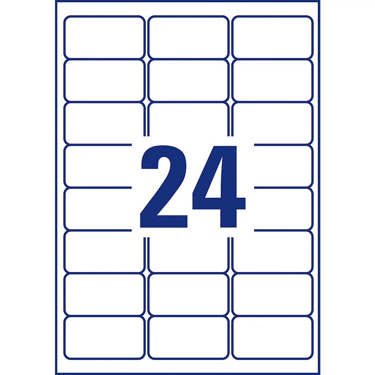 Avery Zweckform Etiketten L6146-20, fälschungssicher, extrem robust, geeignet für SW-Laserdrucker, 63,5 x 33,9 mm, 480 Stück/20 A4-Bogen, Acrylfolie, weiß