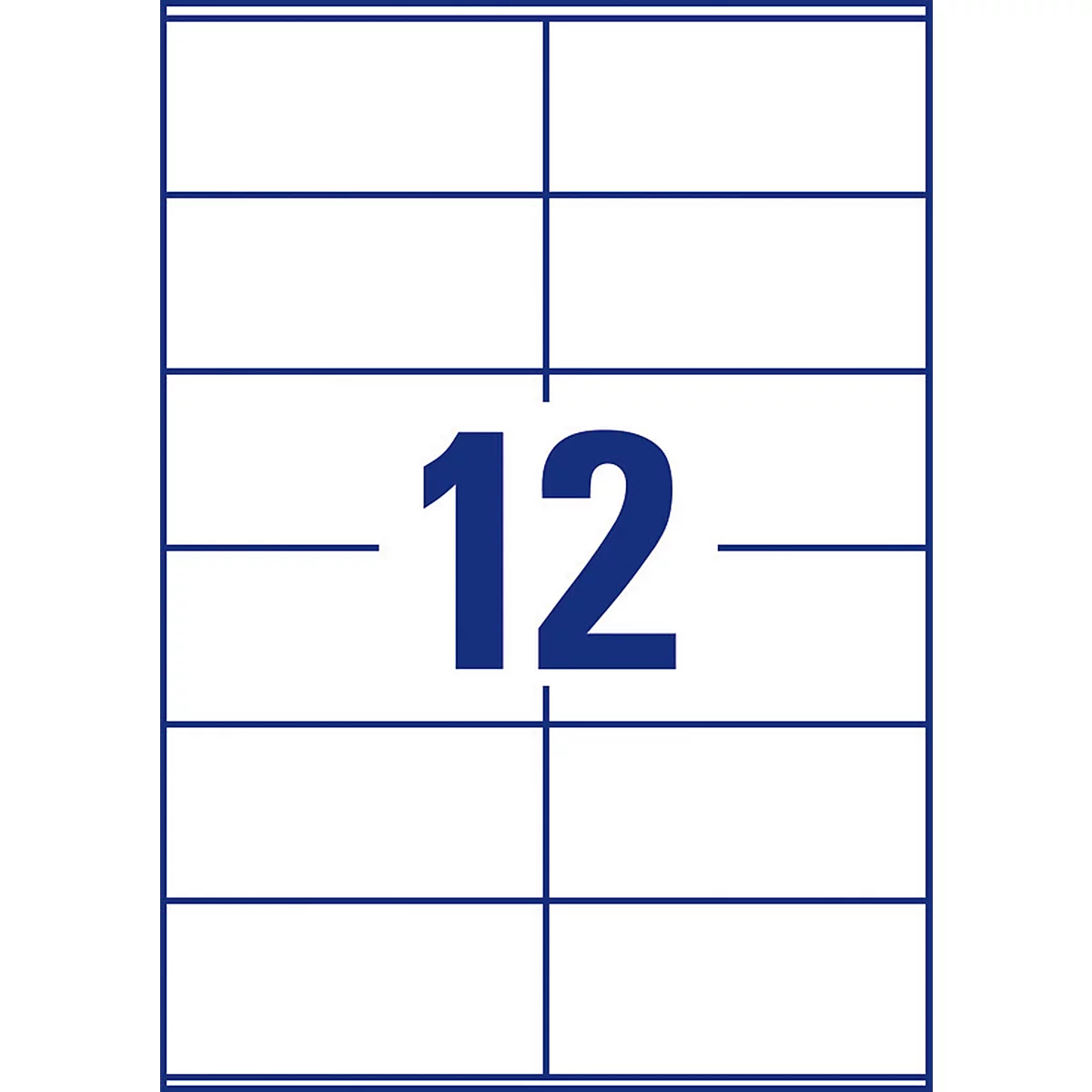 Avery® Zweckform Étiquettes LR3424, A4, universelles, adhésives permanentes, adaptées à l'imprimante, papier recyclé, rectangulaires, blanc naturel, 1200 pièces sur 100 feuilles