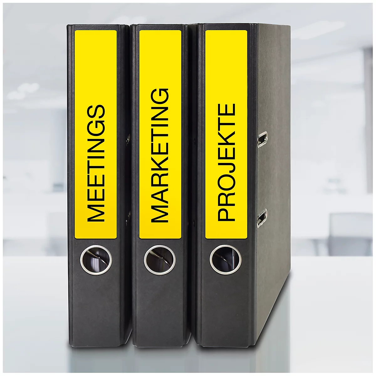 AVERY® Zweckform Étiquettes pour classeur à levier, couleur, L4765-20, 38 x 192 mm, 140 étiquettes/paquet, jaune