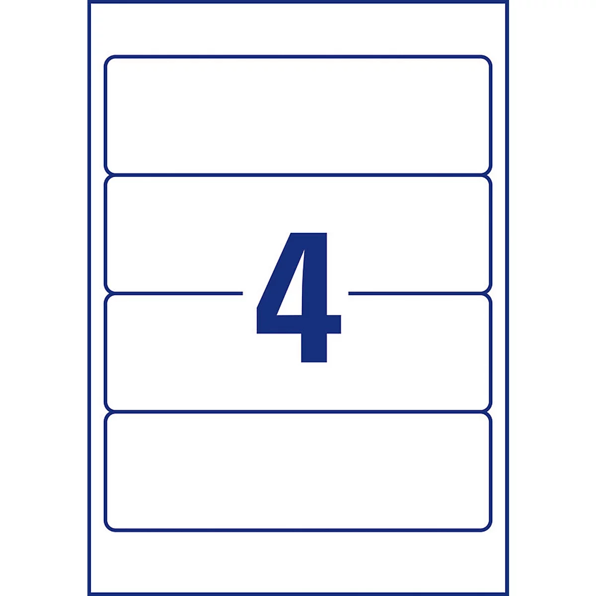 Avery® Zweckform Folder Etiketten LR4761, voor brede mappen (kort), printer-veilig, gerecycled papier, rechthoekig, natuurlijk wit, 40 stuks op 10 vel
