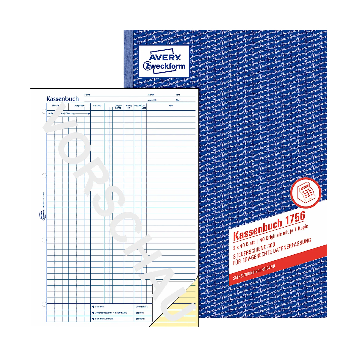 Avery Zweckform kasboek nr. 1756