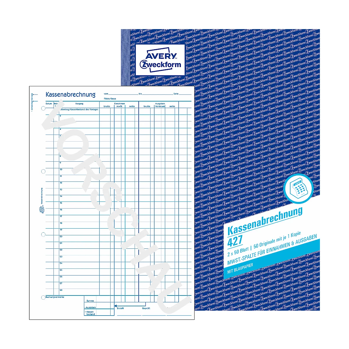 Avery Zweckform Kassenabrechnung Nr. 427