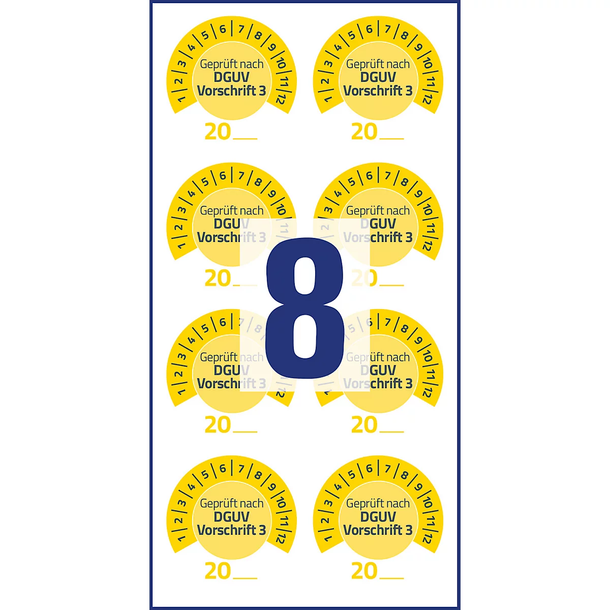 Avery Zweckform keuringssticker volgens DGUV 3 jaar 20xx, Ø 30 mm, PVC-folie op papier, geel