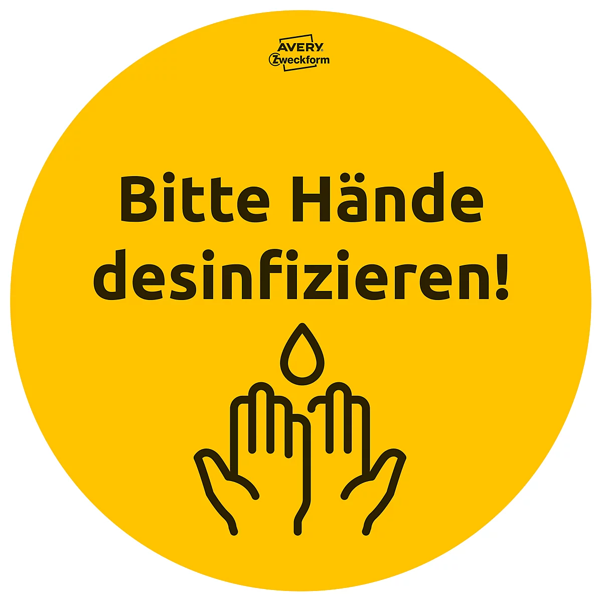 AVERY® Zweckform Klebeetiketten 49400 Corona, Designs speziell für Gastro, beschreibbar, rund, gelb, 12 Stück