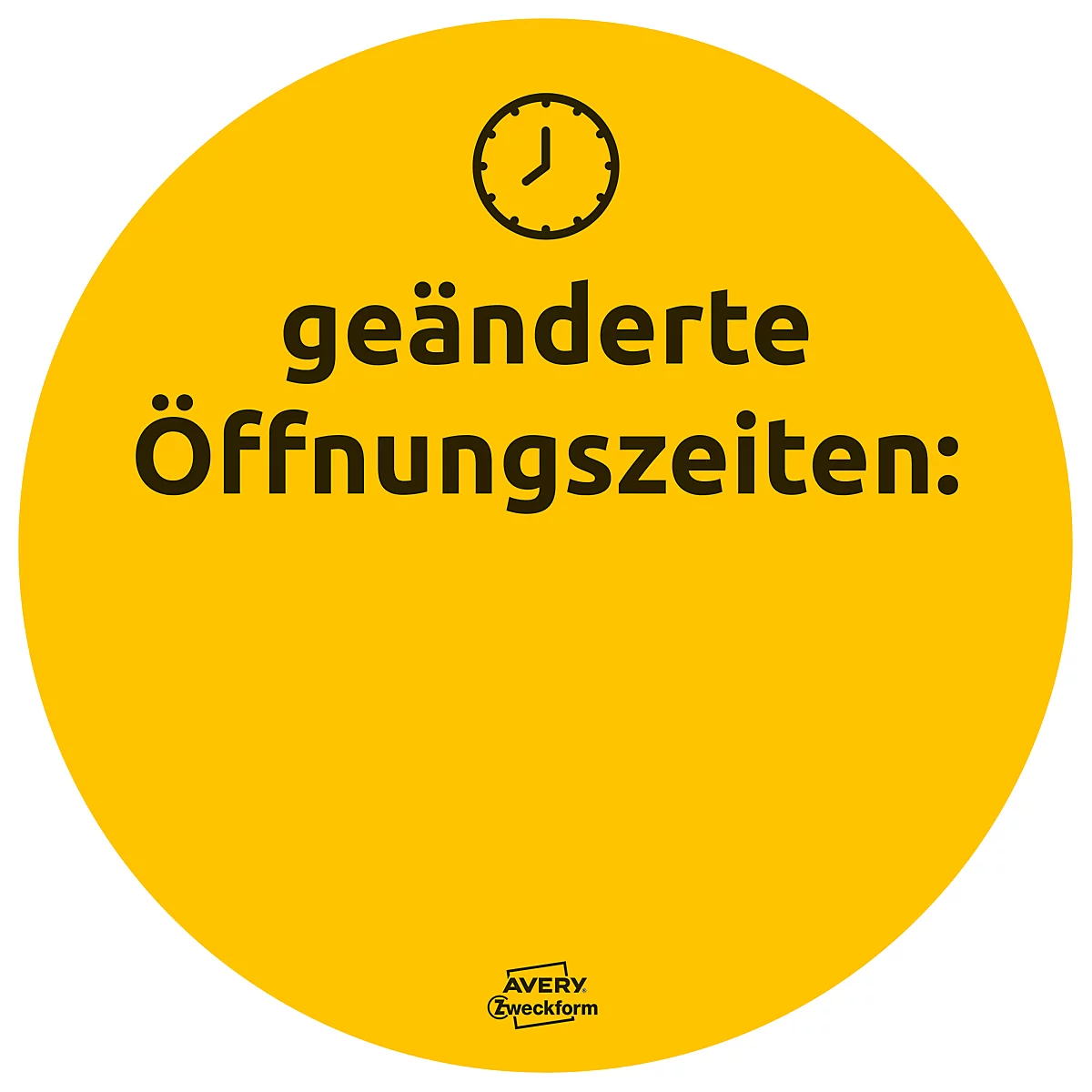 AVERY® Zweckform Klebeetiketten 49400 Corona, Designs speziell für Gastro, beschreibbar, rund, gelb, 12 Stück