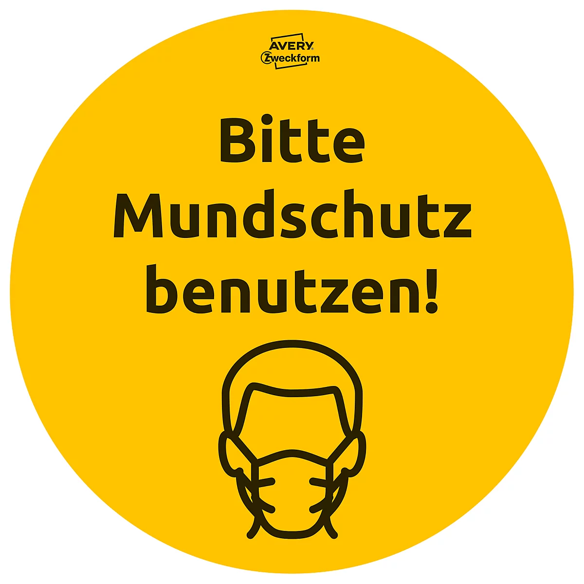 AVERY® Zweckform Klebeetiketten 49400 Corona, Designs speziell für Handel, beschreibbar, rund, gelb, 12 Stück