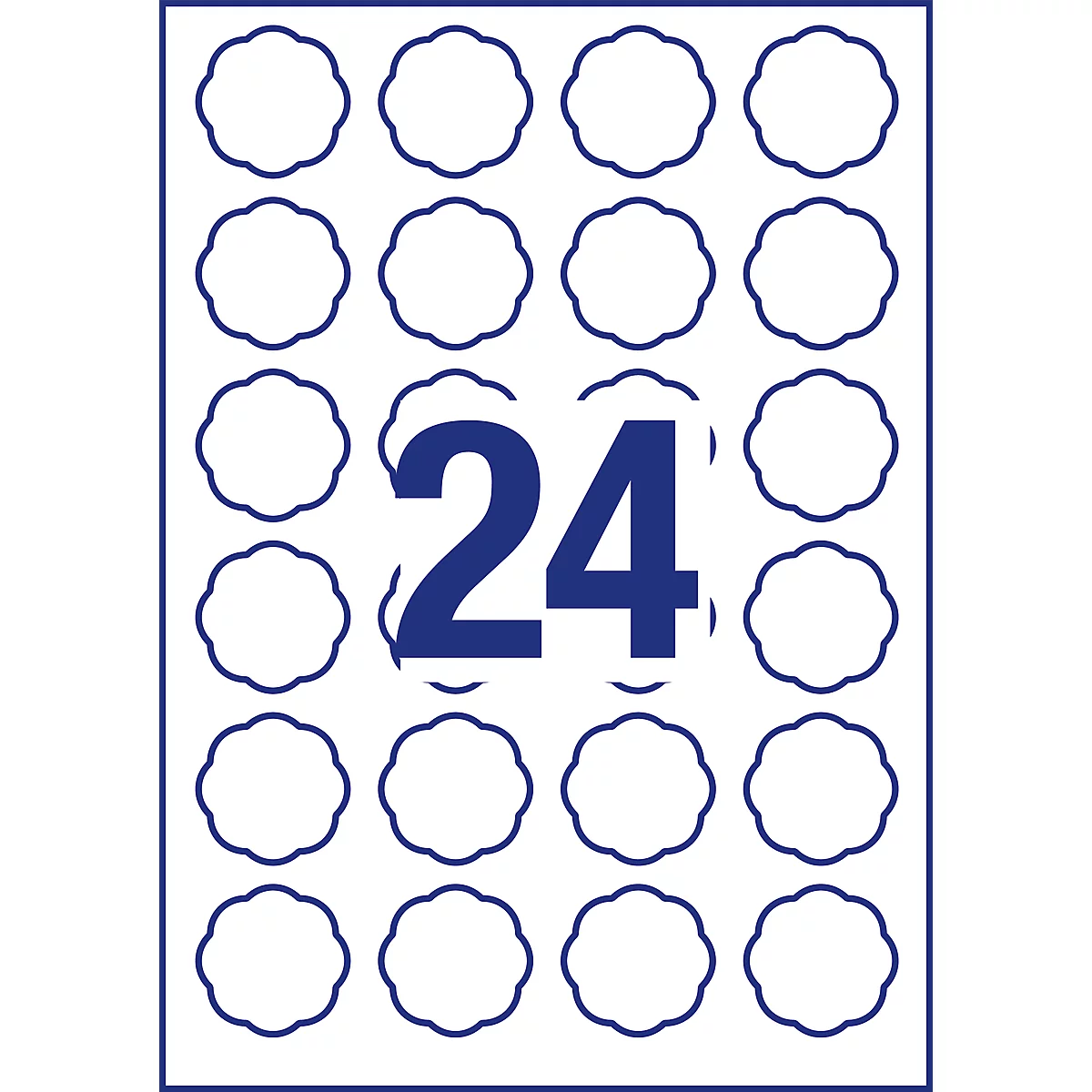 AVERY® Zweckform kleefetiketten, blanco, 40,8 x 40,3 mm, 240 stuks, bloemvorm,