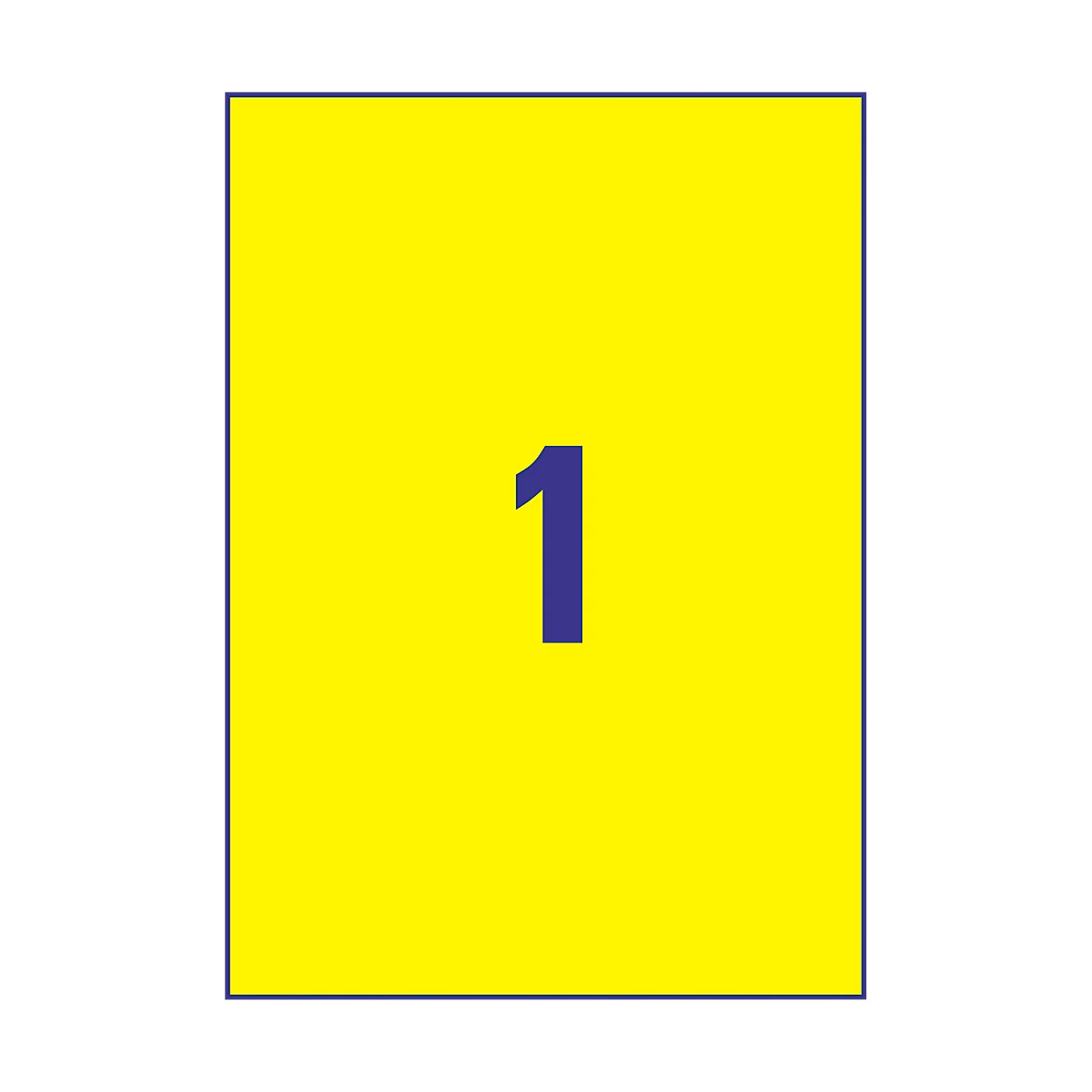 Yellow square with blue '1'.