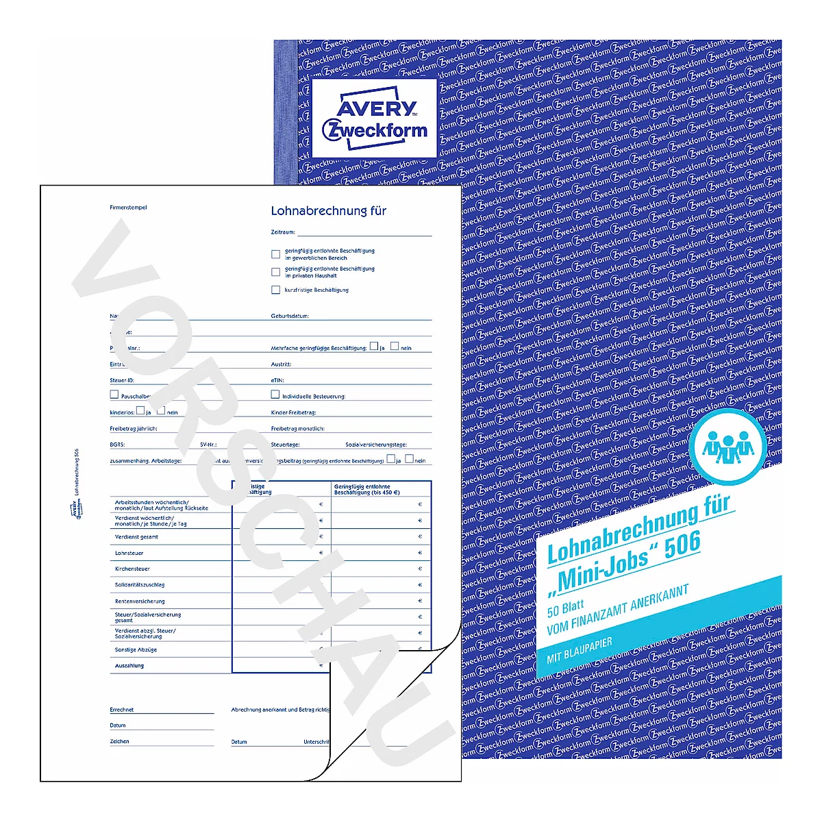 AVERY® Zweckform Lohnabrechnung für geringfügig Beschäftigte Nr. 506