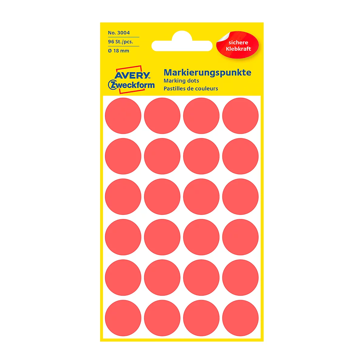 AVERY Zweckform markeringspunten 3004, rood