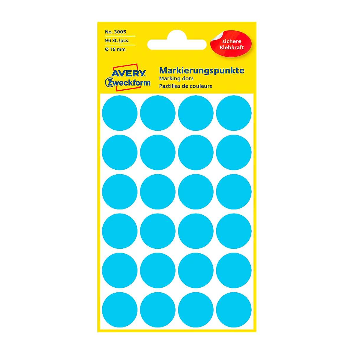 AVERY Zweckform markeringspunten 3005, blauw