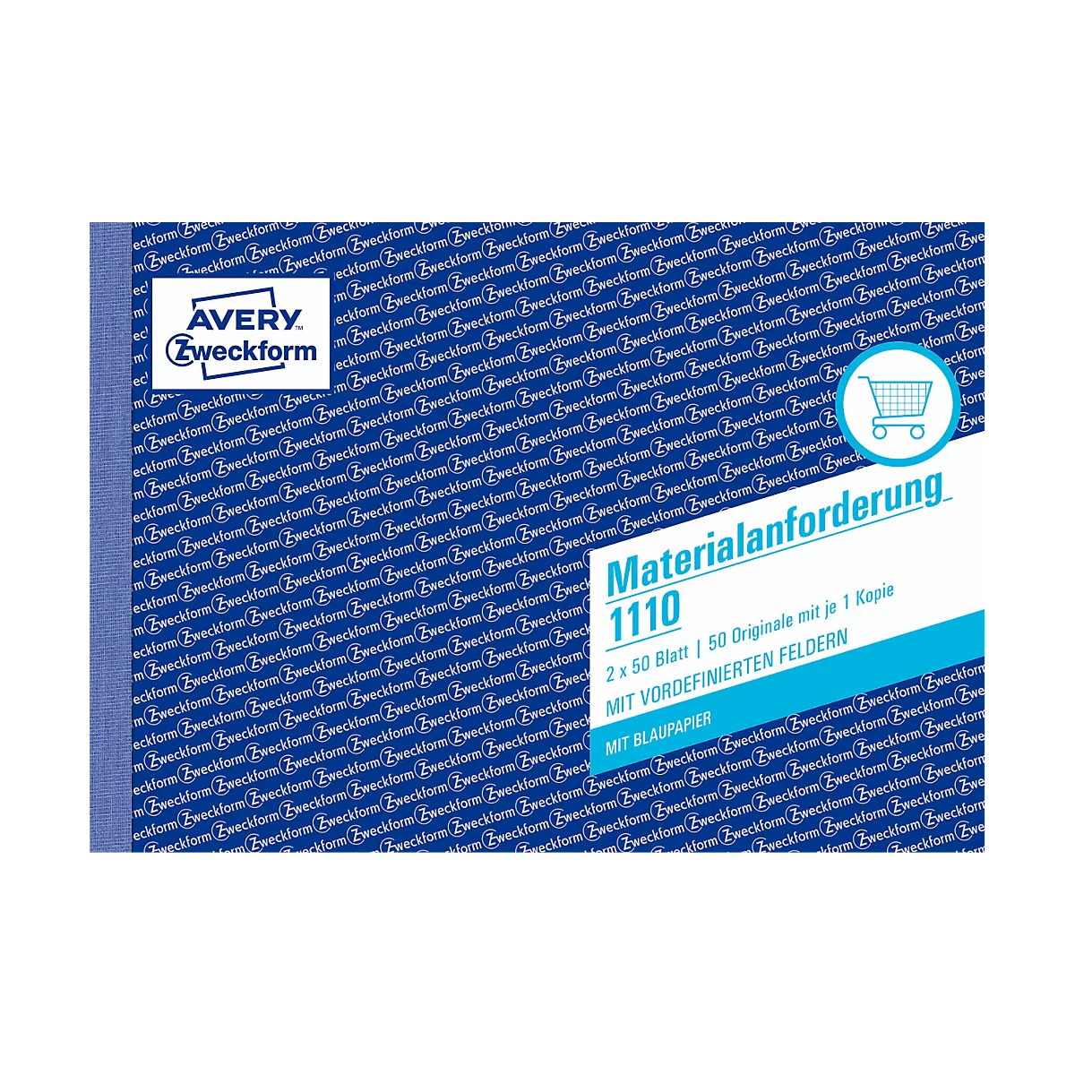AVERY® Zweckform Materialanforderung Nr. 1110, weiß/gelb, 1 Blatt Blaupapier