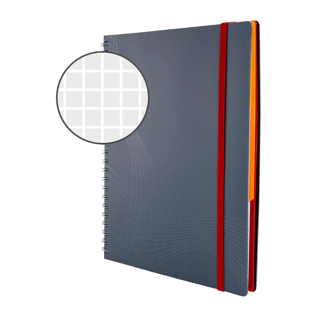 AVERY ZWECKFORM Notizbuch Notizio 7015, PP, 90 Blatt, DIN A5, kariert, grau
