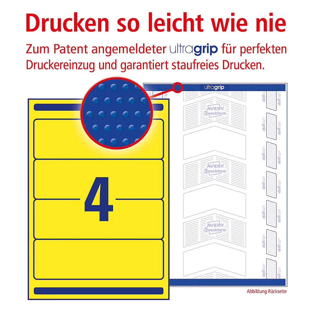 AVERY® Zweckform Ordner-Etiketten, ultragrip, breit, gelb, 80 Stück