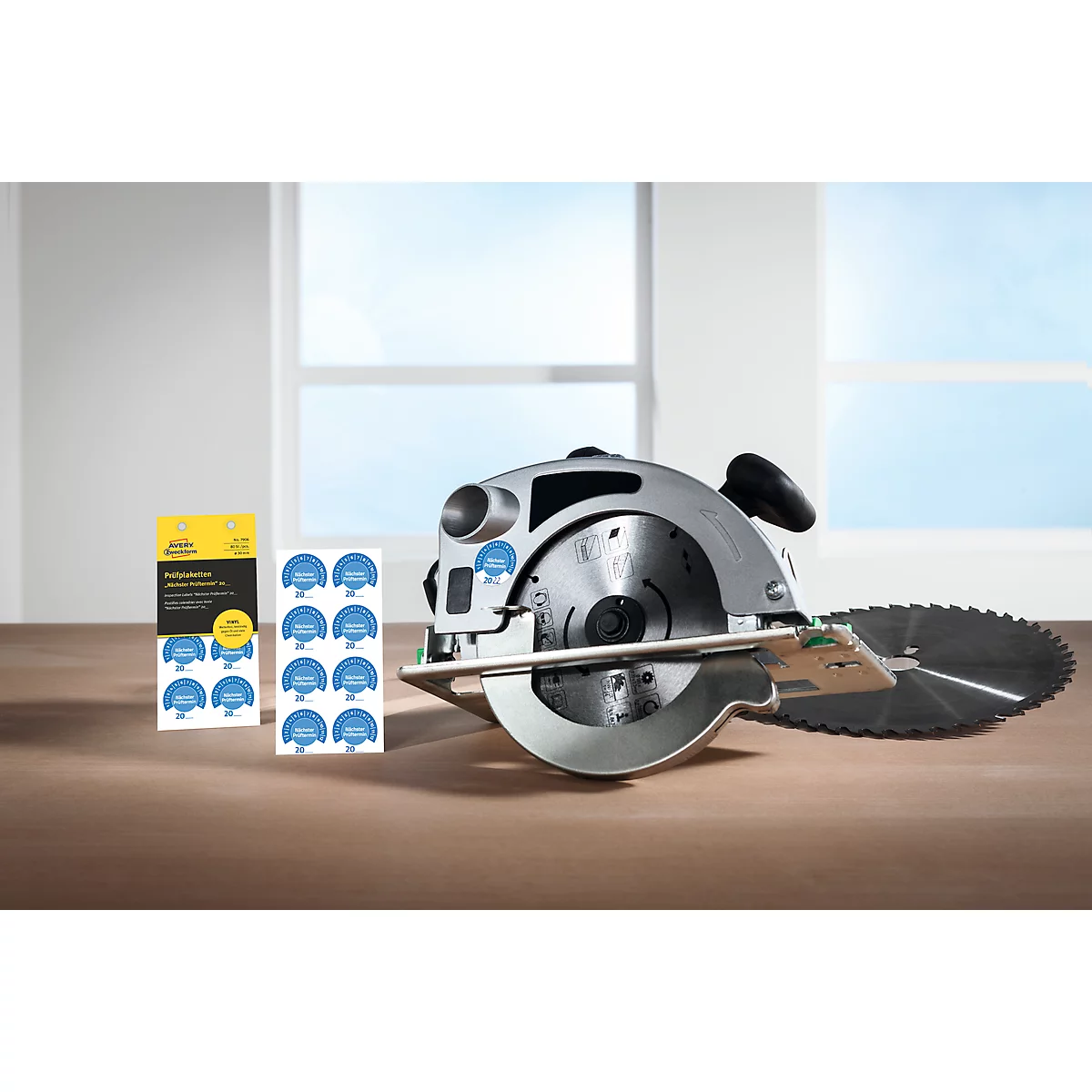 Avery Zweckform Prüfplaketten nächster Termin 20xx, Ø 30 mm, PVC-Folie auf Papier, blau