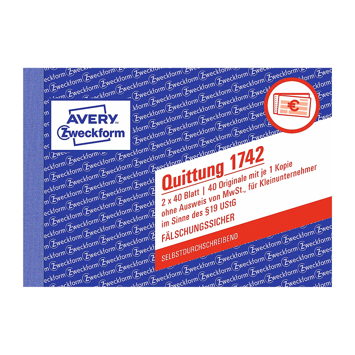 AVERY® Zweckform Quittung Kleinunternehmer, ohne MWSt. Nr. 1742