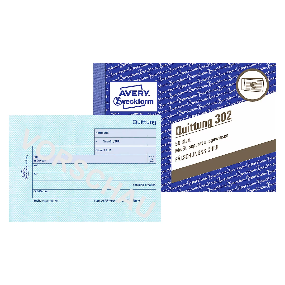 Avery Zweckform Quittung, MwSt. Nr. 302