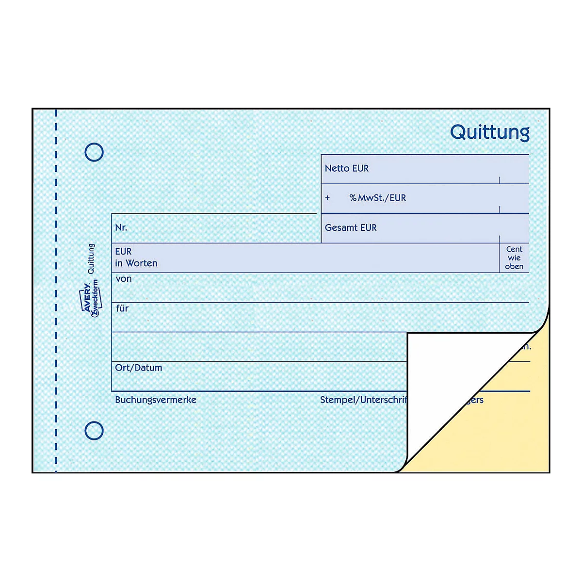 Avery Zweckform Quittungsblock 1735-5, A6 quer, 2 x 40 Blatt, 4er Pack + 1 gratis