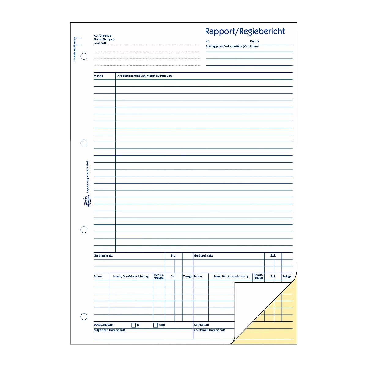 Avery Zweckform Rapport/Regiebericht Nr. 1769