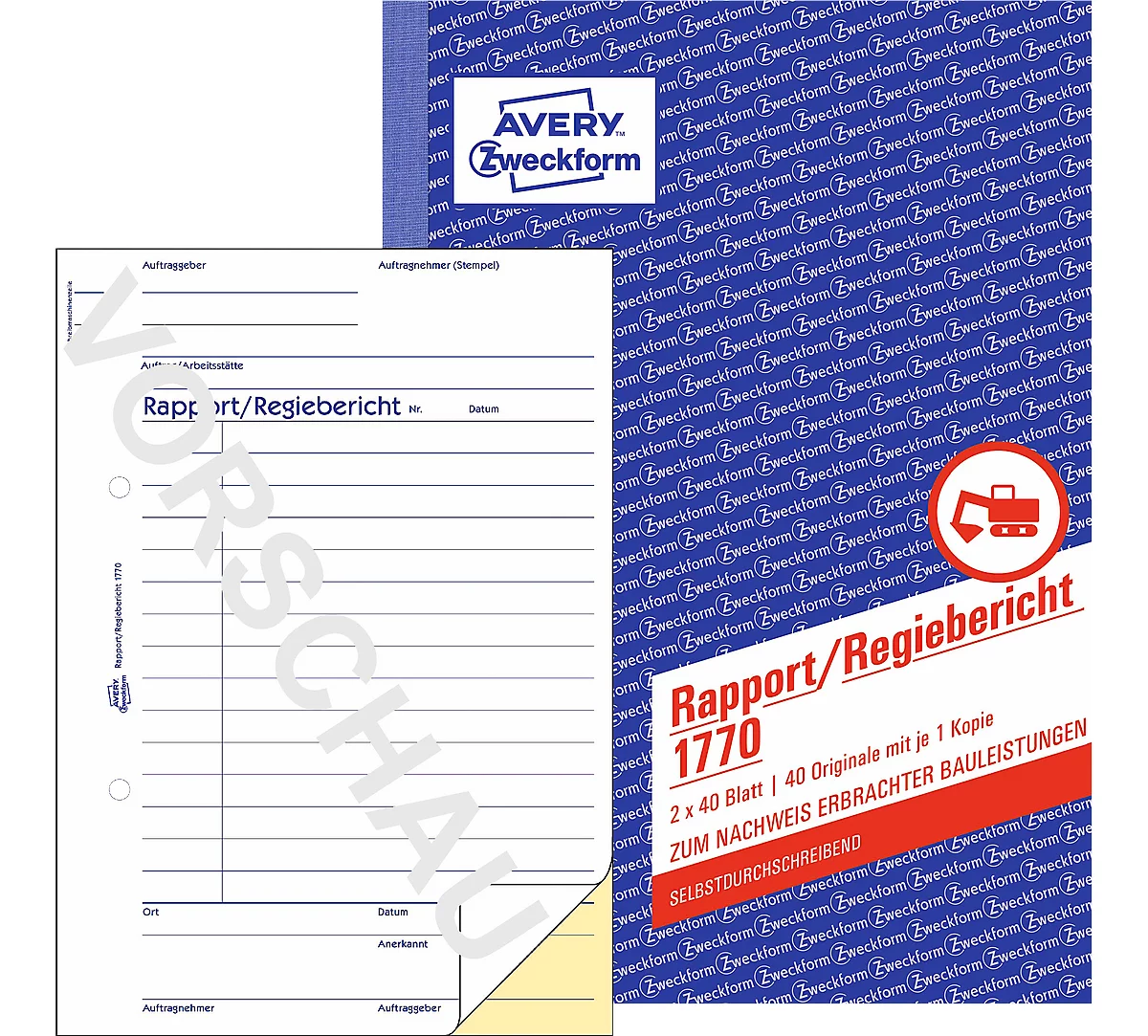 Avery Zweckform Rapport/Regiebericht Nr. 1770