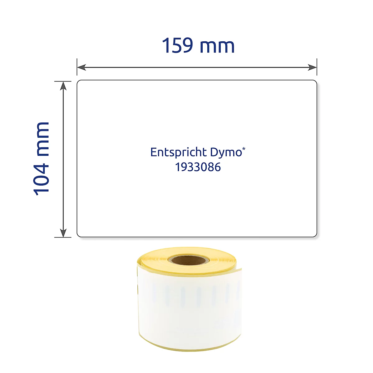 Avery® Zweckform Roletiketten, compatibel met DYMO® LabelWriter™ Series 4XL, permanente kleefstof, B 159 x H 104 mm, wit, 200 st.