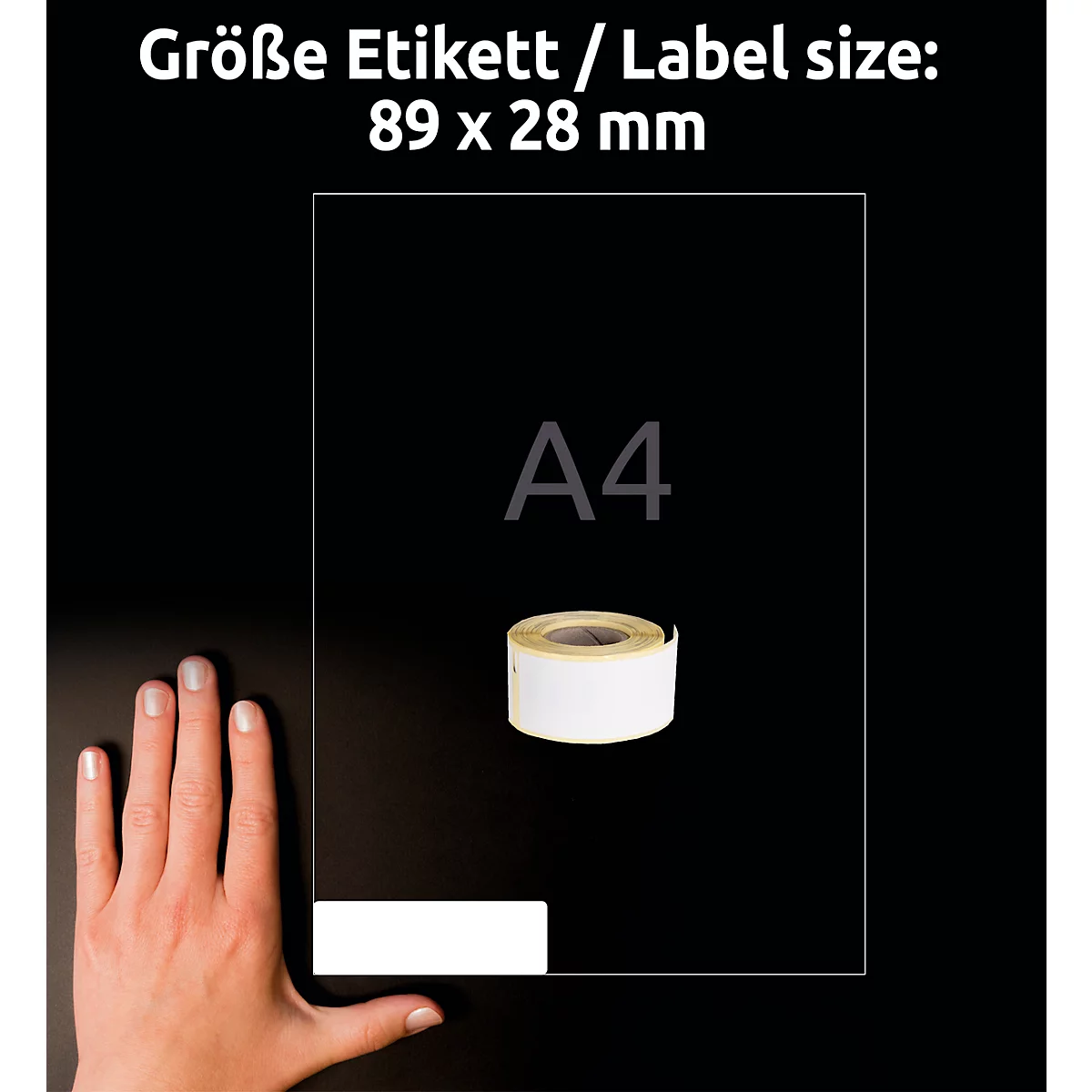 Avery® Zweckform Rollenetiketten, kompatibel mit DYMO® LabelWriter™ Serie 300/400/450/4XL/Wireless, permanenthaftend, B 89 x H 25 mm, weiß, 700 Stück