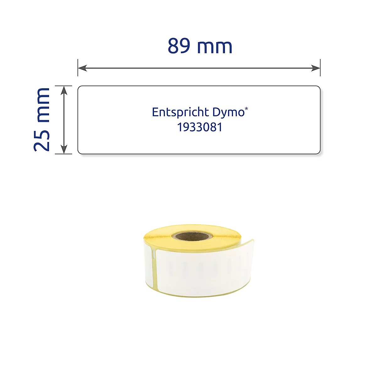 Avery® Zweckform Rollenetiketten, kompatibel mit DYMO® LabelWriter™ Serie 300/400/450/4XL/Wireless, permanenthaftend, B 89 x H 25 mm, weiß, 700 Stück