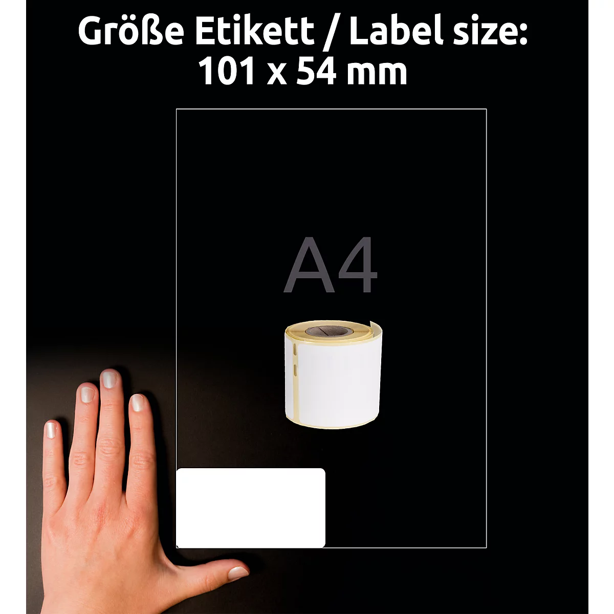 Avery® Zweckform Rollenetiketten, kompatibel mit DYMO® LabelWriter™ Serie 4XL, permanenthaftend, B 159 x H 104 mm, weiß, 200 Stück