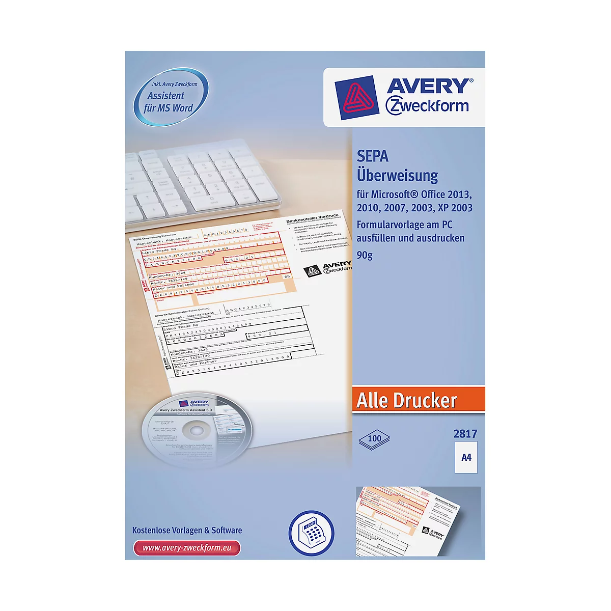 AVERY™ Zweckform SEPA-Überweisung/Zahlschein Nr. 2817