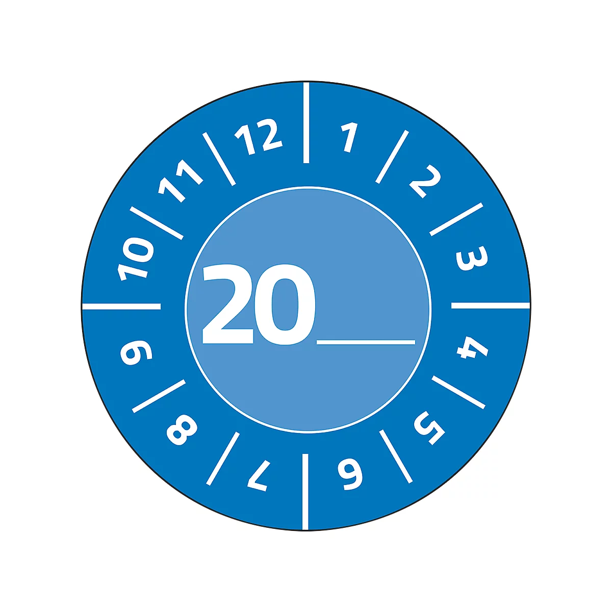 Avery Zweckform testbadges met jaartal 20xx, Ø 30 mm, PVC-folie op papier, blauw