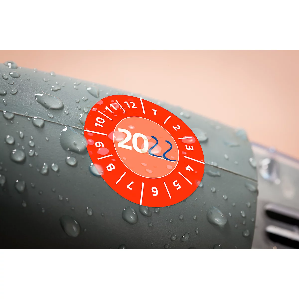Avery Zweckform testbadges met jaartal 20xx, Ø 30 mm, PVC-folie op papier, rood