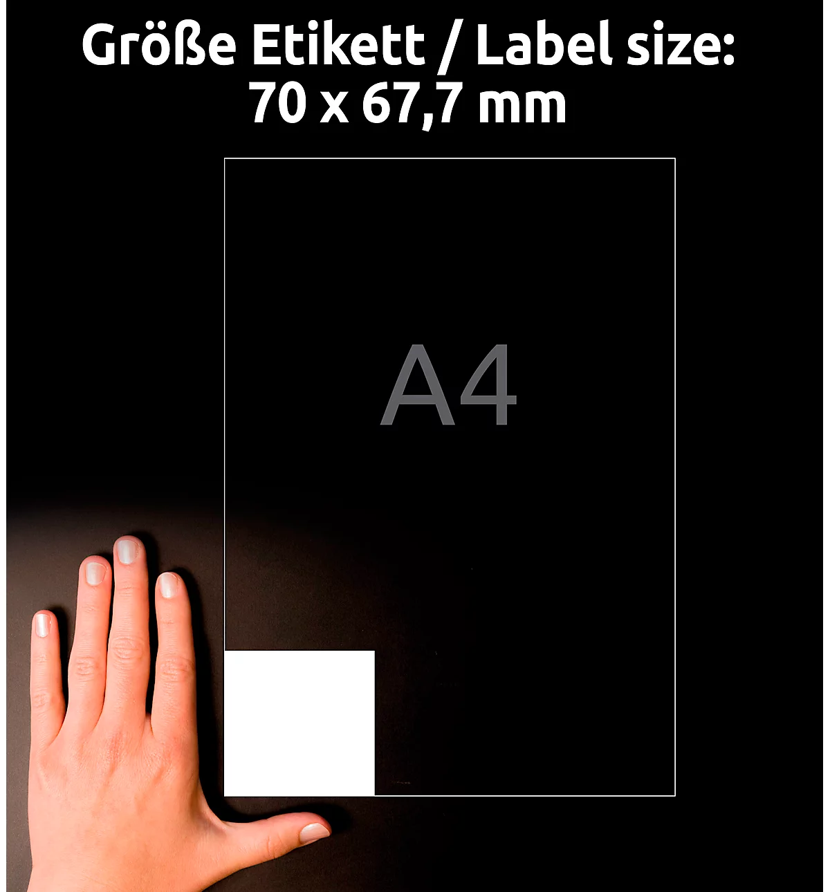 AVERY Zweckform Universal-Etiketten 3661, ultragrip, 70 x 67,7 mm, 1200 Stück