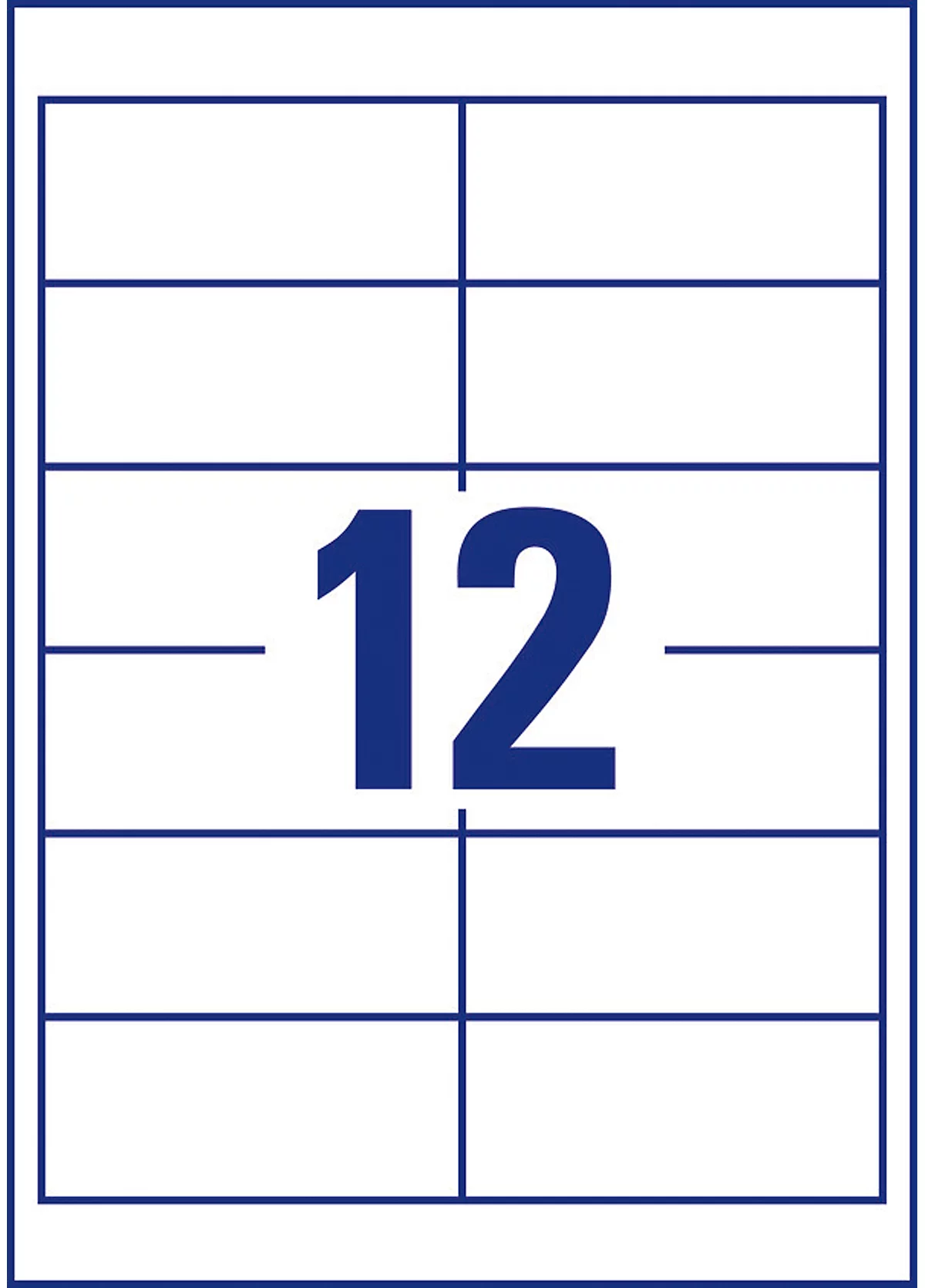 AVERY Zweckform Universele etiketten, 97 x 42,3 mm, nr. 3659-200, 12 per blad, doos van 200 blad, 2400 etiketten