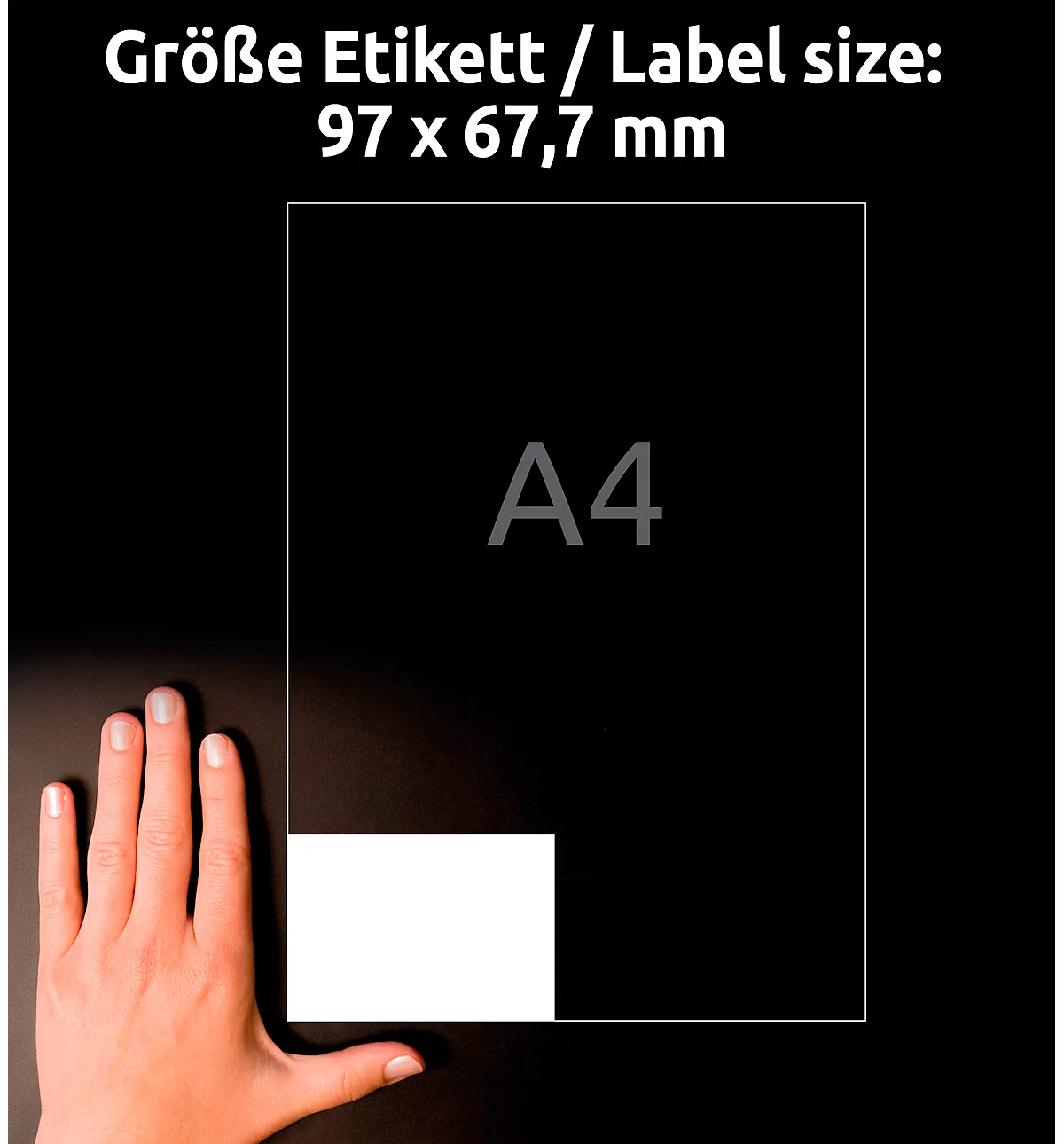 AVERY Zweckform Universele etiketten, 97 x 67,7 mm, nr. 3660-200, 8 per blad, doos van 200 blad, 1600 etiketten
