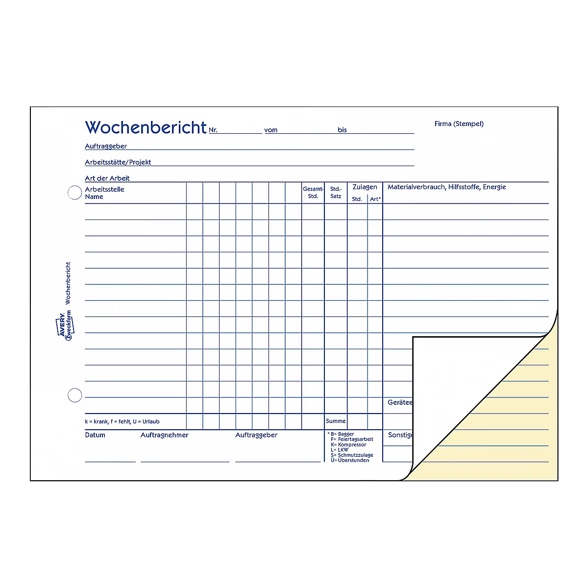 Avery Zweckform Wochenberichte Nr. 1311