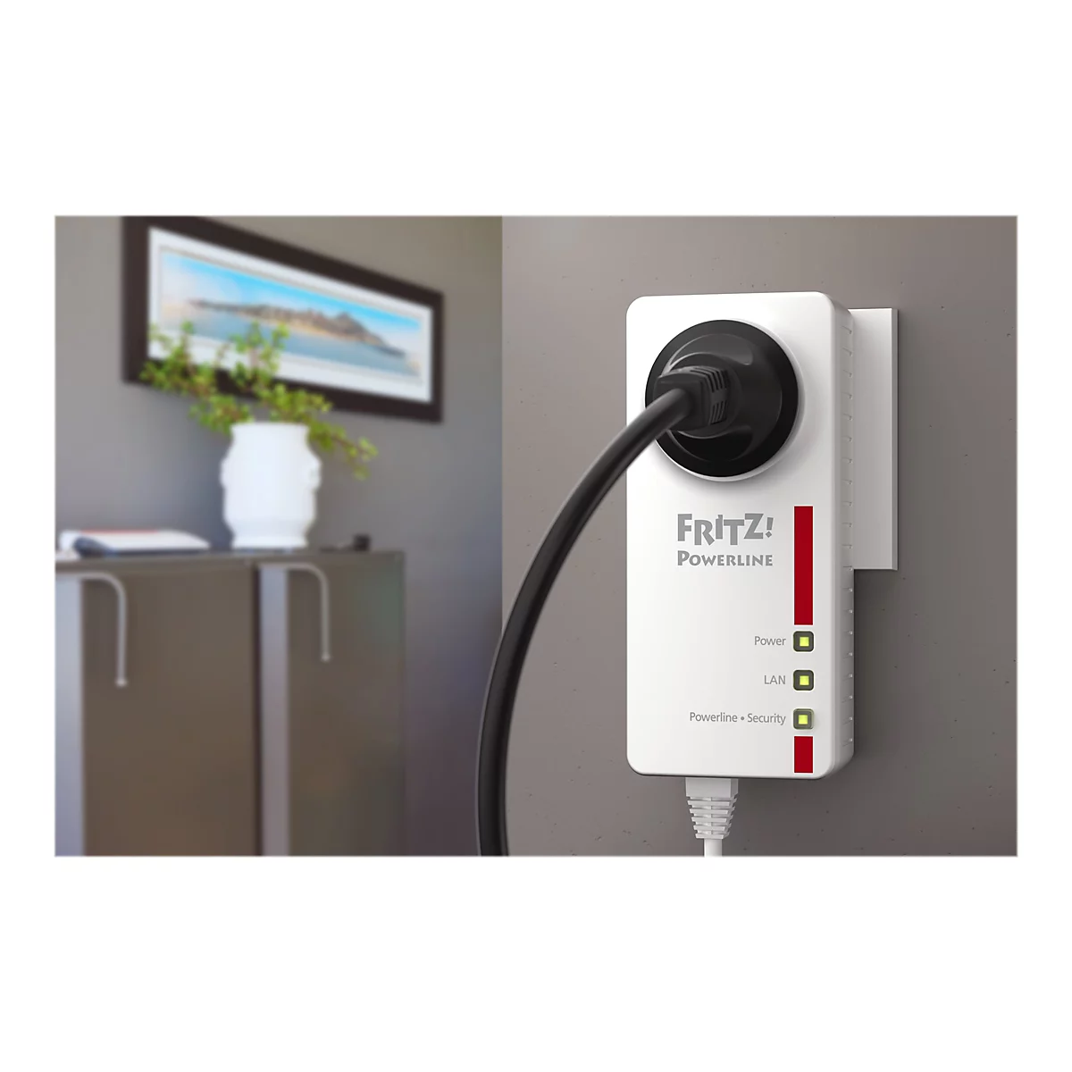 AVM FRITZ!Powerline 1220E - Powerline Adapterkit 1GbE, HomePlug AV (HPAV) 2.0, IEEE 1901 - an Wandsteckdose anschließbar (Packung mit 2)