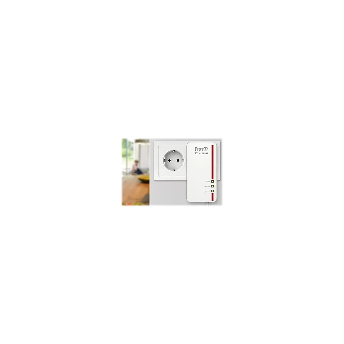 AVM FRITZ!Powerline 1260E - WLAN Set - Powerline Adapterkit 1GbE, HomePlug AV (HPAV) 2.0, IEEE 1901 - Wi-Fi 5 - Dual-Band - an Wandsteckdose anschließbar