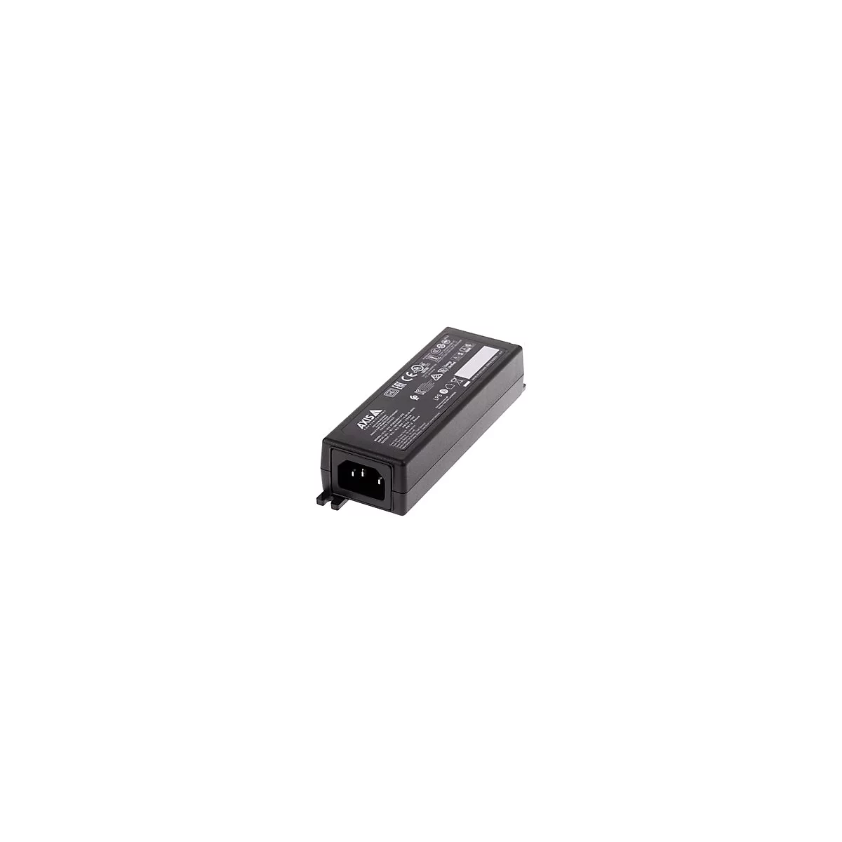 Schwarzes Netzteil mit IEC-Stecker. Aufschrift: AXIS.