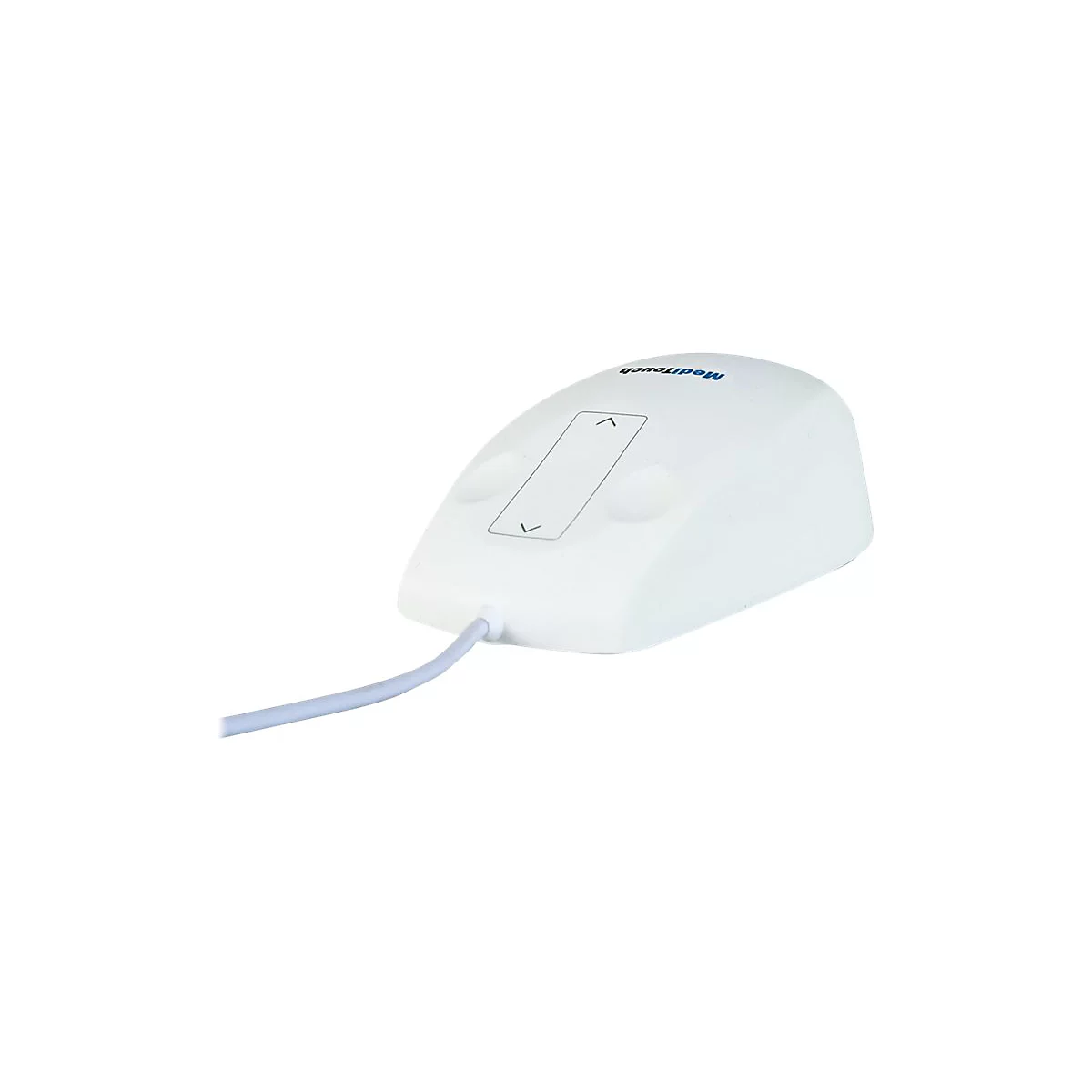 WeiÃŸes, ergonomisches MediTouch-GerÃ¤t mit Pfeiltasten und Kabel.