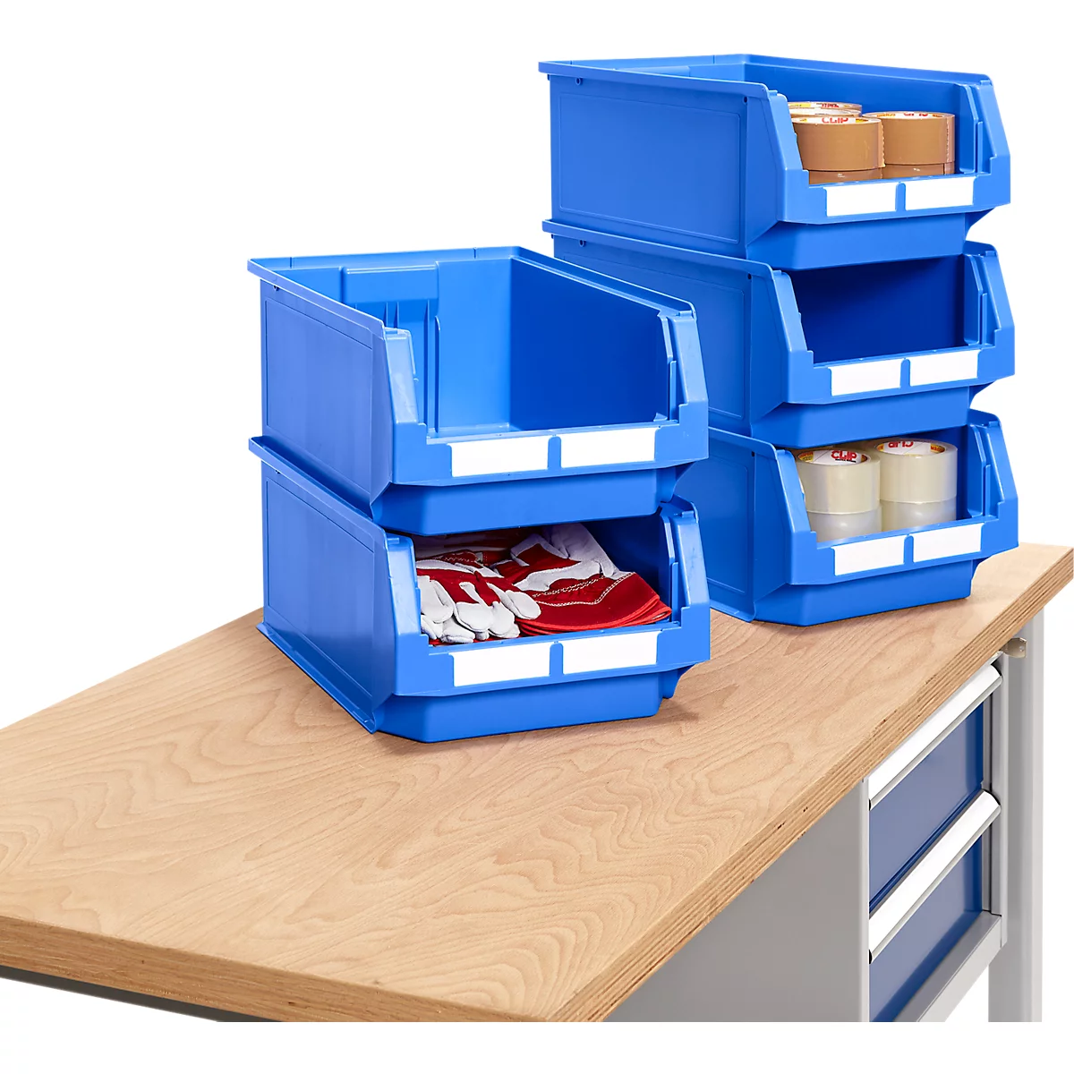 Bac à bec LF 532 SSI Schäfer - polypropylène - L 500 x l. 312 x H 200 mm - 23,5 L - bleu - set avantageux : 5 pièces