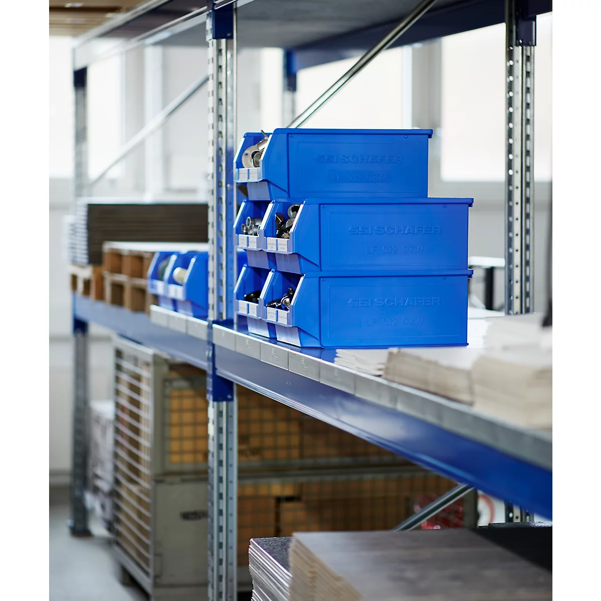 Bac à bec LF 532 SSI Schäfer - polypropylène - L 500 x l. 312 x H 200 mm - 23,5 L - bleu - set avantageux : 5 pièces